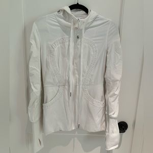 Lululemon white zip hooded lightweight jacket size 6